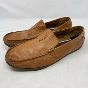 Clarks Tan/Carmel Leather Slip On Loafer Mocs Driver Shoes Mens Size 13